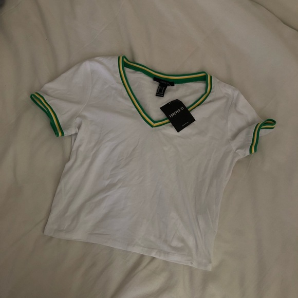 Forever 21 Tops - green and yellow varsity shirt